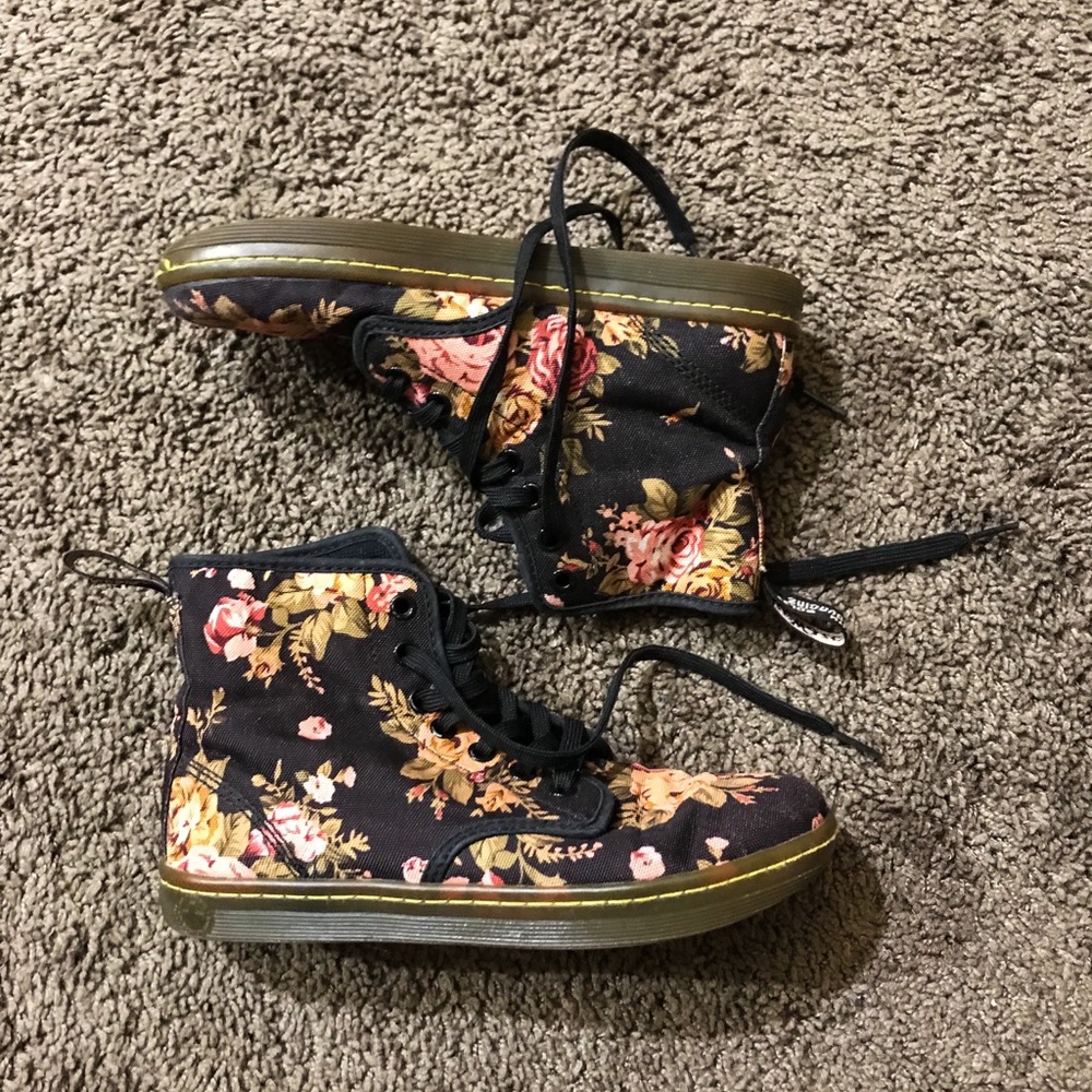 Floral Canvas Dr Marten Boots